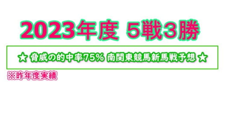 ☆南関東競馬新馬戦予想2023年度版☆ 5/18 (現在5戦3勝) - DMM