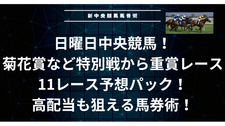 大穴予想もあり❗日曜日菊花賞など中央競馬勝負の１１レース予想❗ - DMMオンラインサロン